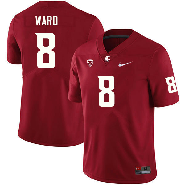 Men #8 Xavier Ward Washington State Cougars College Football Jerseys Sale-Crimson
